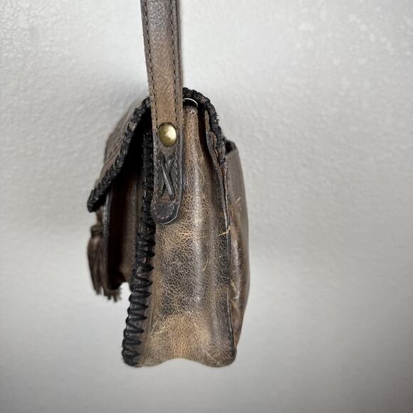 Patricia Nash Womens Beaumont Flap Crossbody Brown Tooled Saddle Leather - Picture 3 of 8